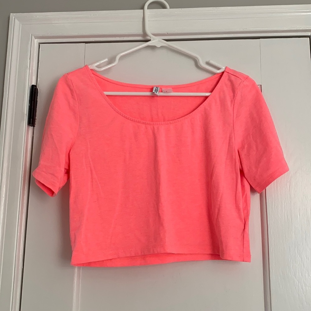 Pink neon crop top